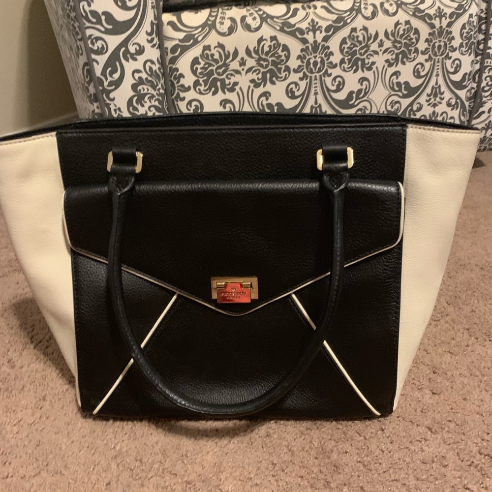 Large black and white Kate Spade purse